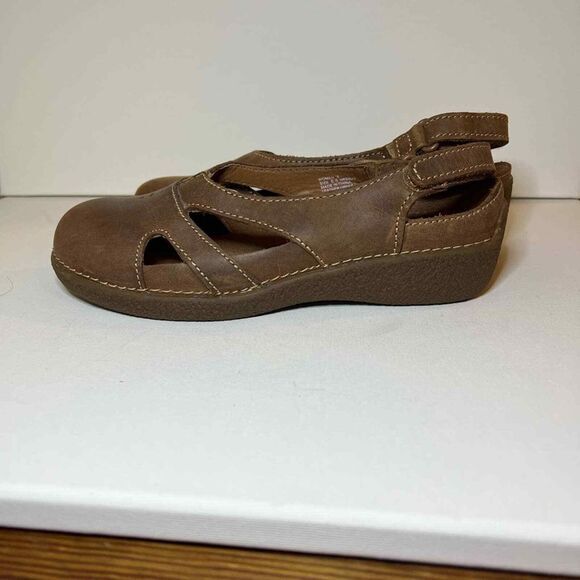 Duluth Trading‎ Co. Andina Brown Leather Slingback Comfort Shoes Sz. 6.5 - Picture 4 of 5